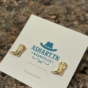 Gold Cowboy Boot Earrings